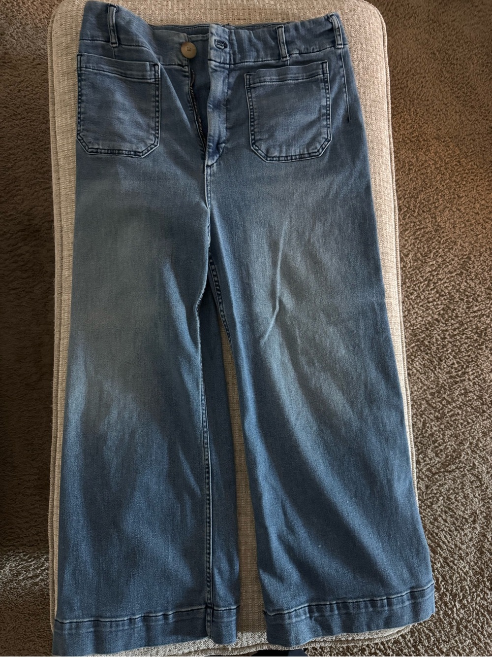 Maeve Colette High-Rise Wide-Leg Cropped Jeans, GUC, size 32